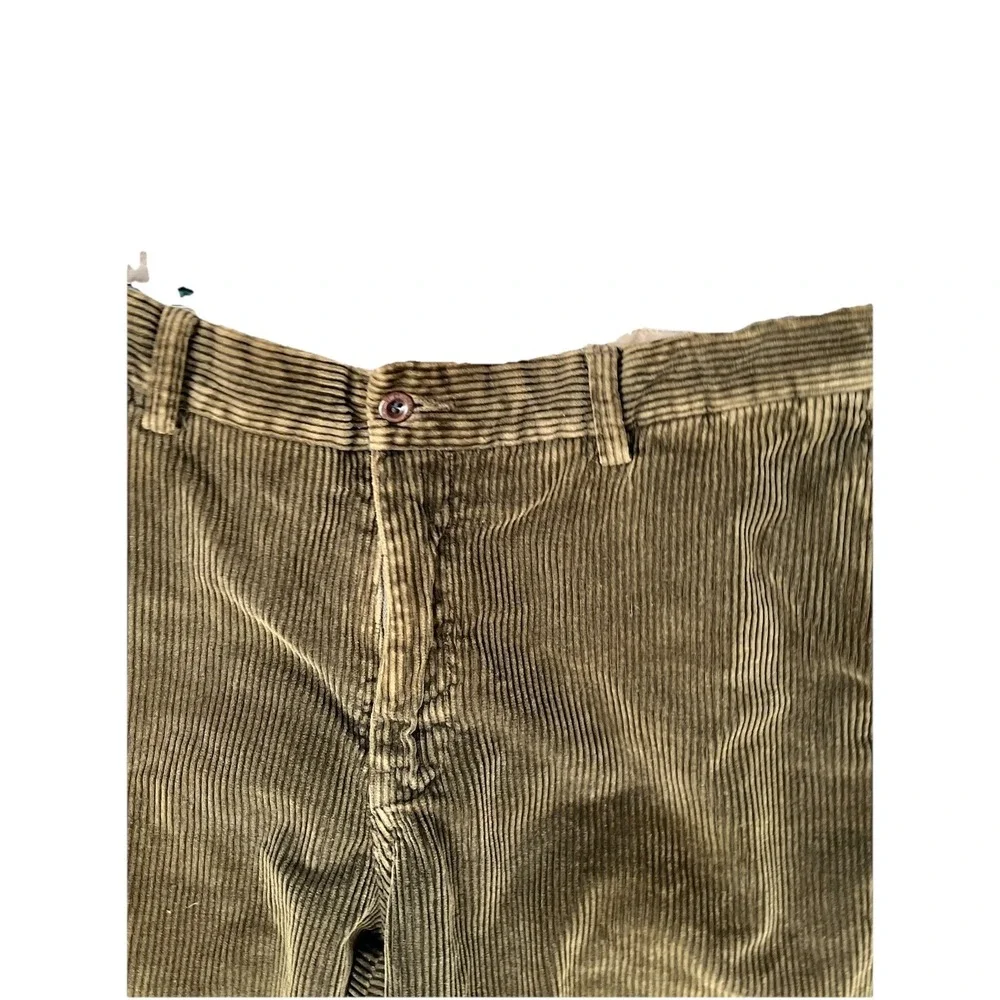 Polo Ralph Lauren 36X30 Olive Green Wide Wale‎ Corduroy Preston Mens Dress Pants